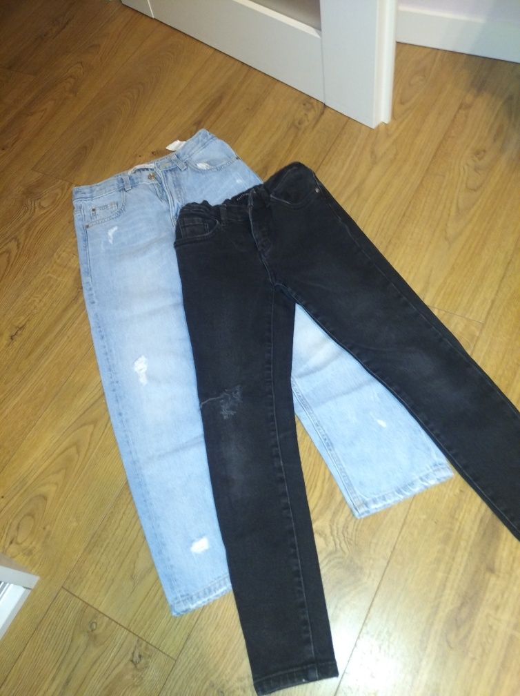 Spodnie jeansy rurki mom fit Zara Reserved r. 140