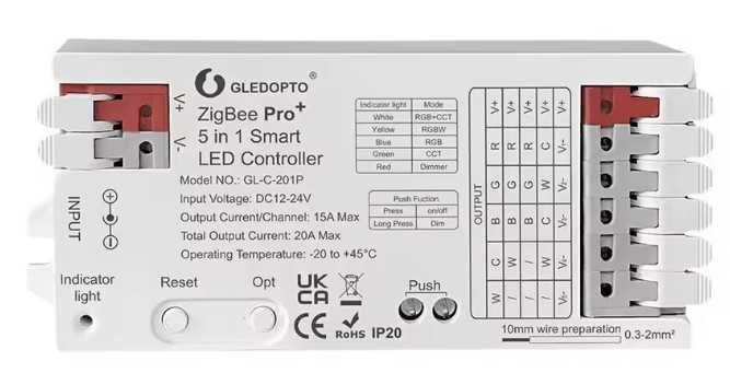 Controlador inteligente de luz led, 5 em 1.