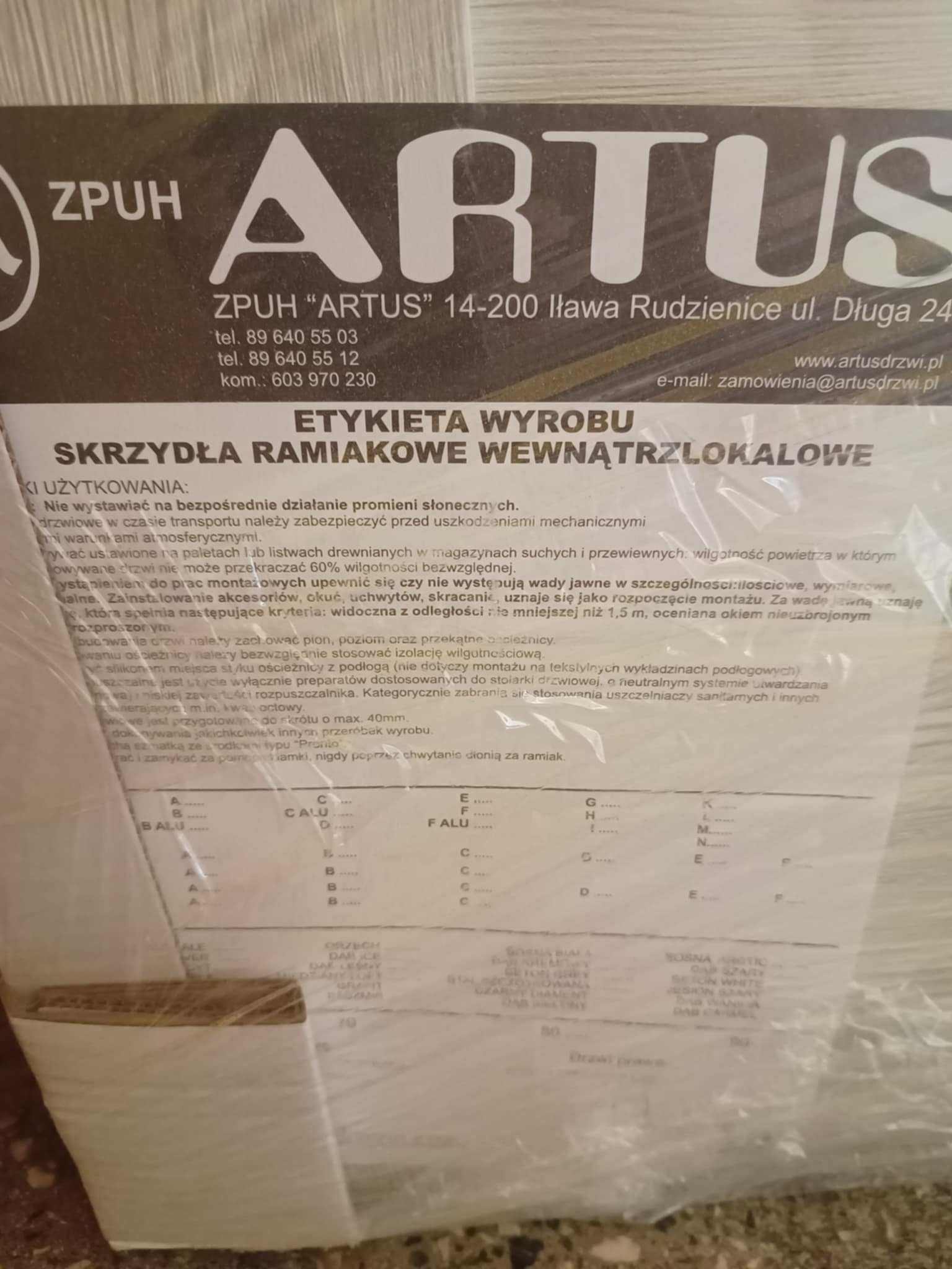 Drzwi wewnętrzne Artus River Seria N - prawe 80