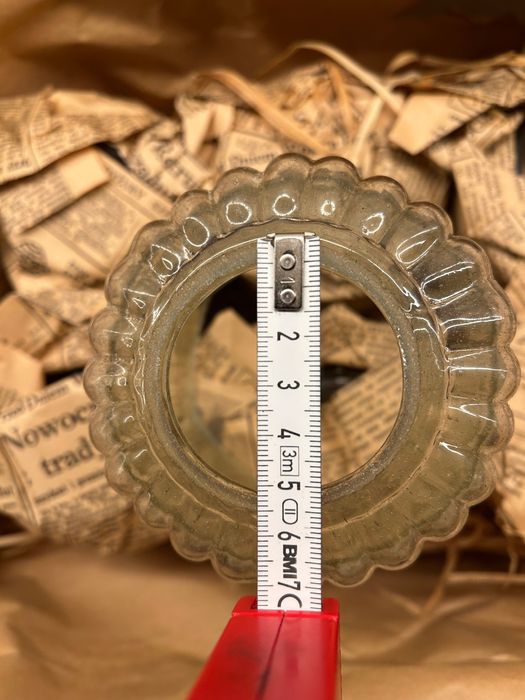 Unikatowy zdobiony klosz ze szkła do lampy Vintage PRL Retro NOWY