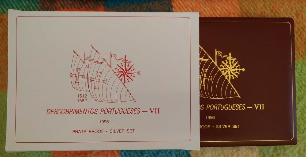 Conjunto de 4 moedas em prata proof da VII série dos descobrimentos