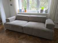 Sofa westwing melva 3 osobowa szara ze sztruksu
