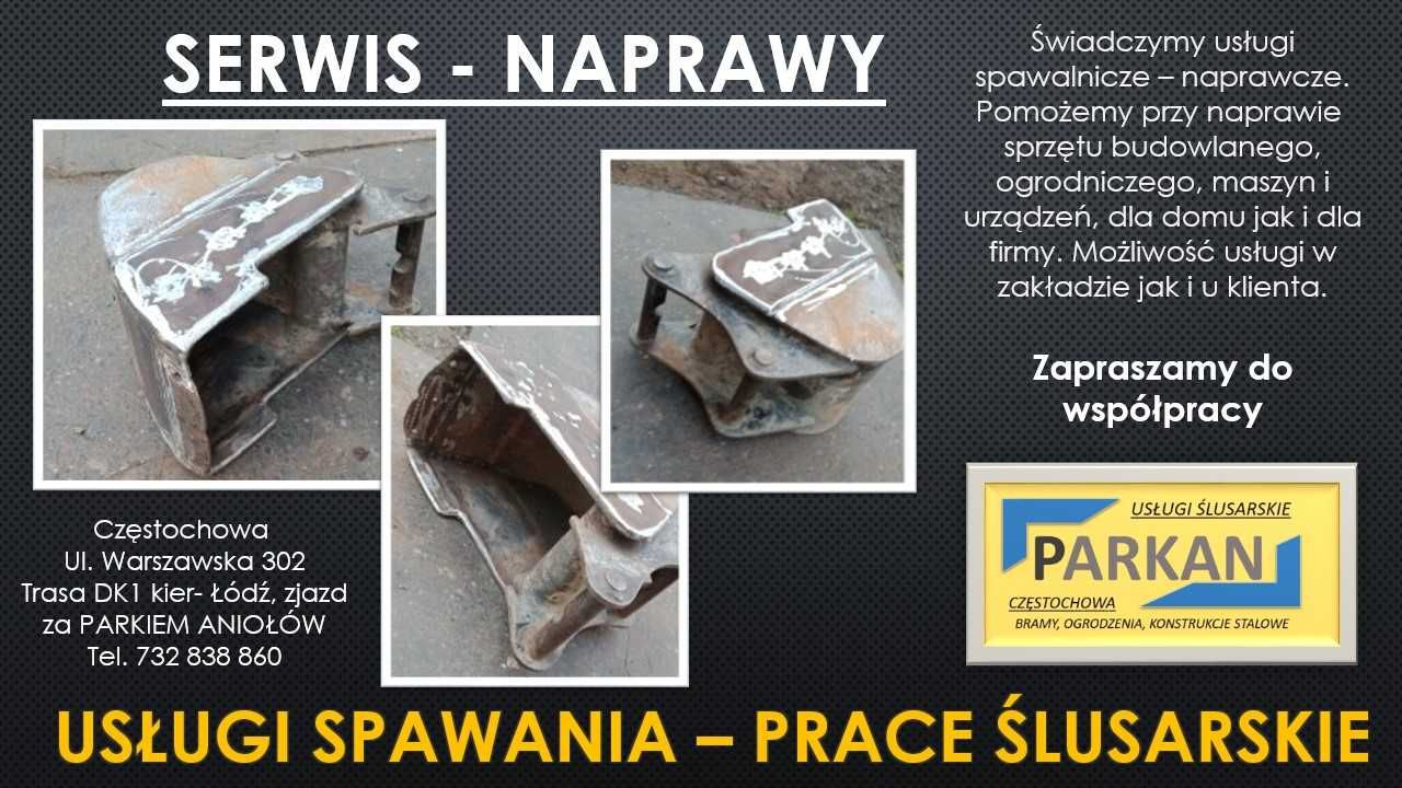 Serwis naprawa-usługa spawania- maszyn budowlanych, maszyn, ogrodzeń