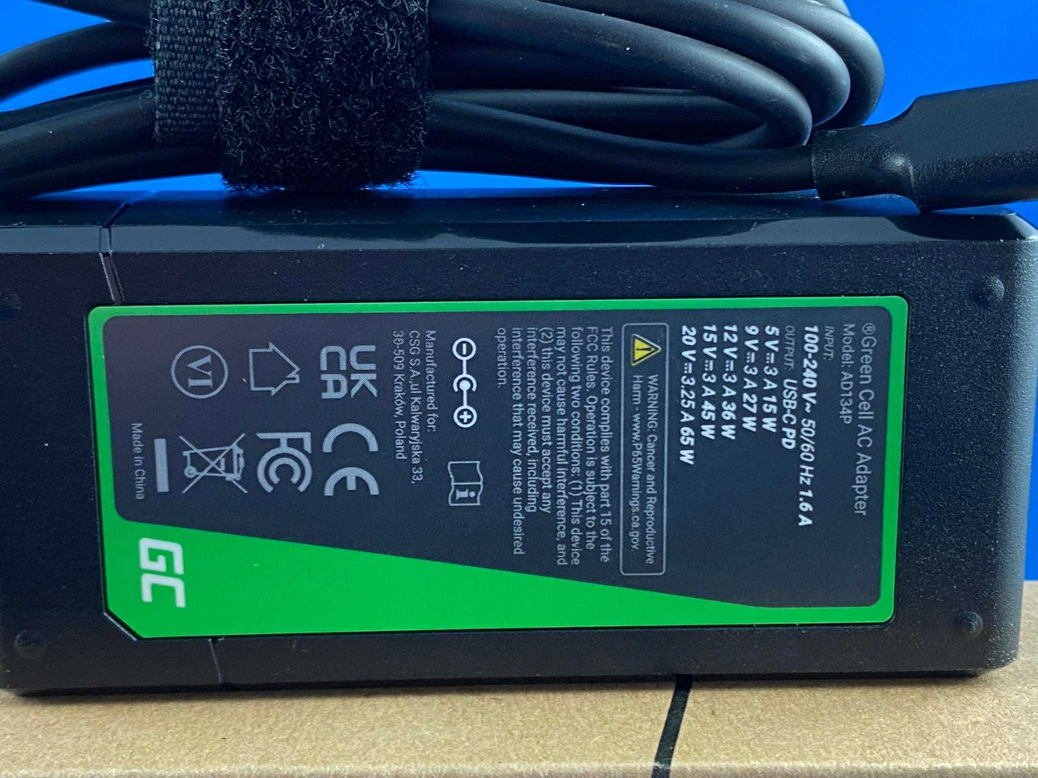 Zasilacz Ładowarka Green Cell AD134P USB-C 65W