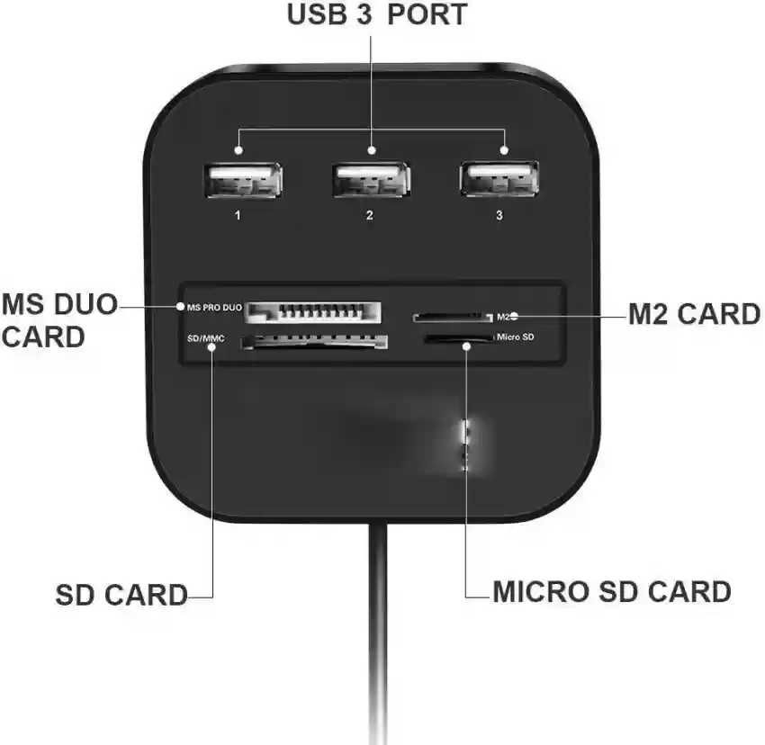 Адаптер Maxxter USB-хаб ACT-HUB2CR-01 переходник - флешки карты памяти