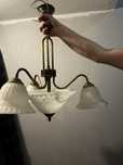 Lampa stylowa retro zloty zyrandol plus kinkiety