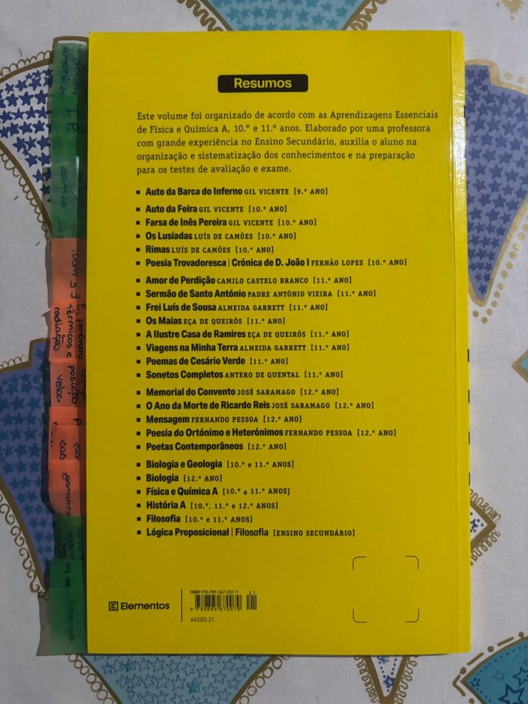 Livro de resumos para Exame Fisico Quimica