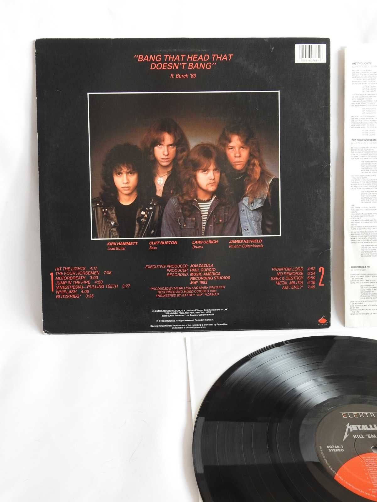 Metallica Kill Em All LP 1983 USA США пластинка EX re1988 ELEKTRA