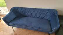 Sofa kanapa welurowa niebieska