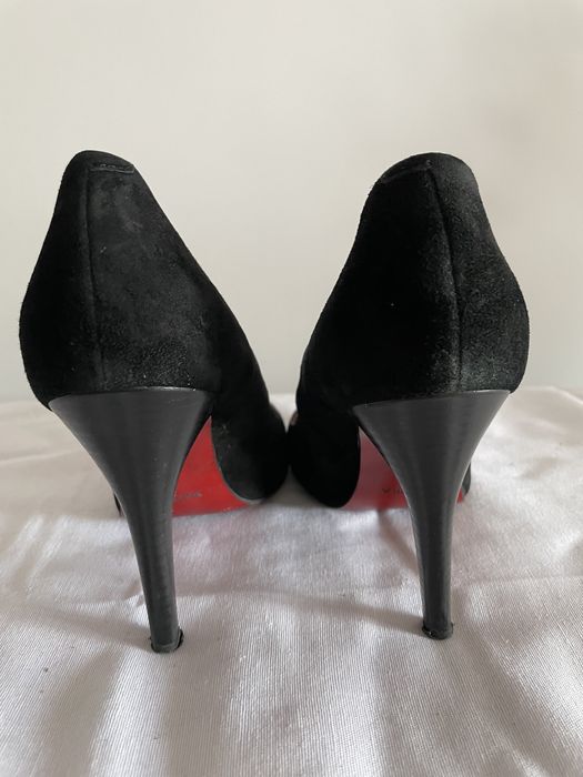 Czółenka Badura Szpilki 39 Skóra Czarne Zamsz