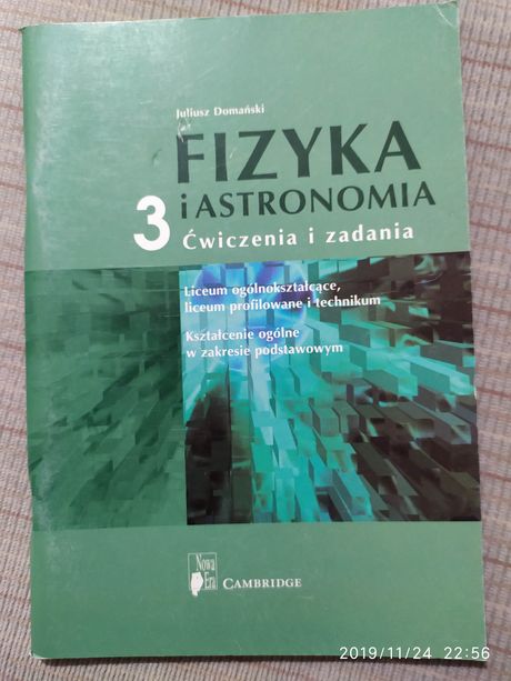 Fizyka i astronomia 3. Ćwiczenia i zadania, Nowa Era, J. Domański