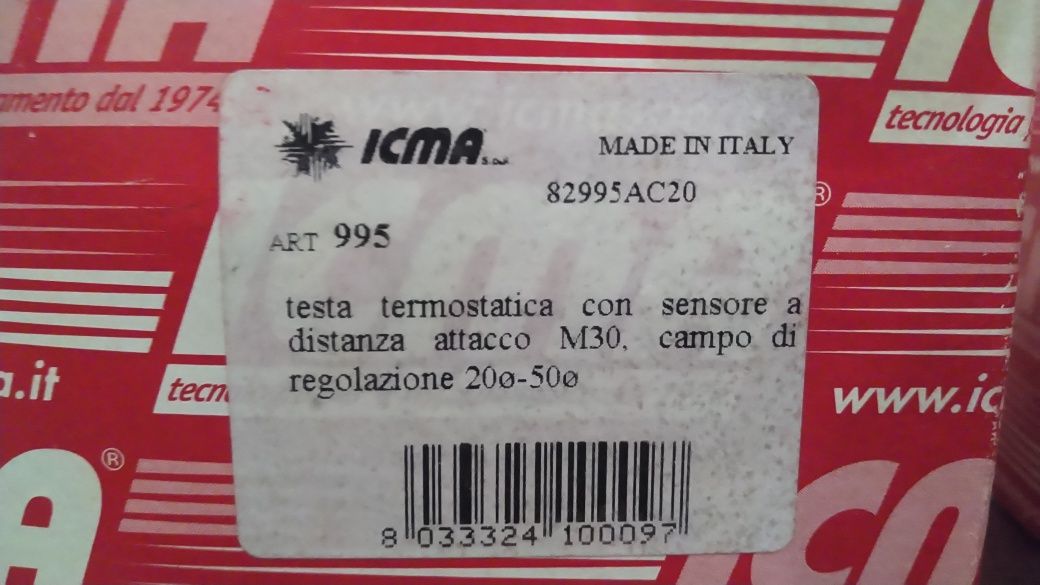 Термоголівка ICMA 82995AC20 Art.995 з виносним датчиком