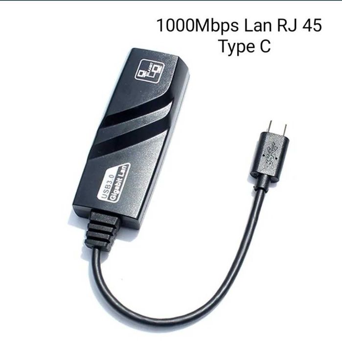Мережевий адаптер USB Type-C 1000Mbps для смартфона / ноутбука