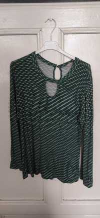Bluzka damska zielono biała używana rozmiar L