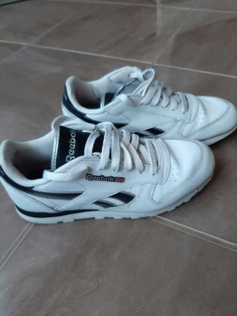 Reebok clasic skórzane białe czarne 36 trening gym siłownia bieg