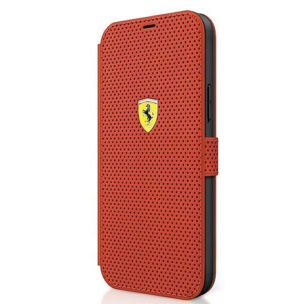 Ferrari Etui iPhone 12 Mini 5,4" Book On Track Perforated - Czerwony