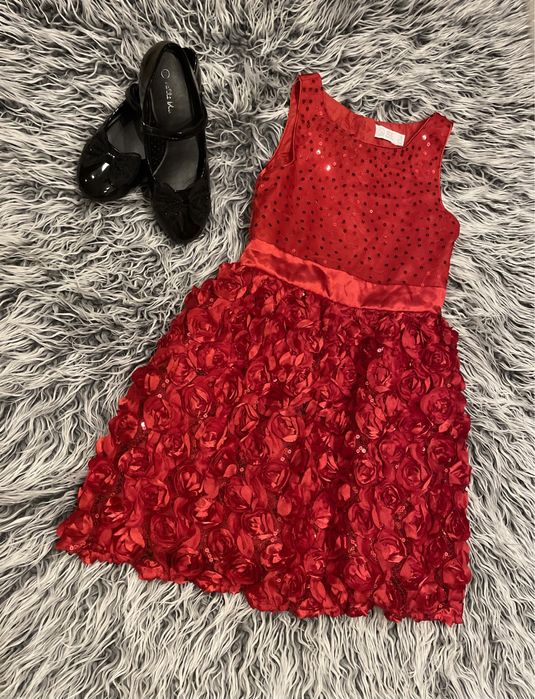 Elegancka / świąteczna - Czerwona sukienka SMYK cool club r. 134