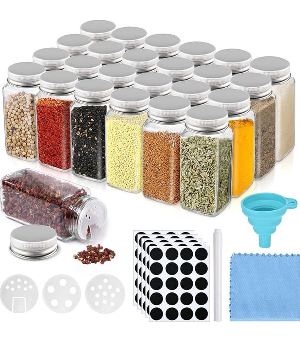 Набір скляних банок для спецій 24 шт