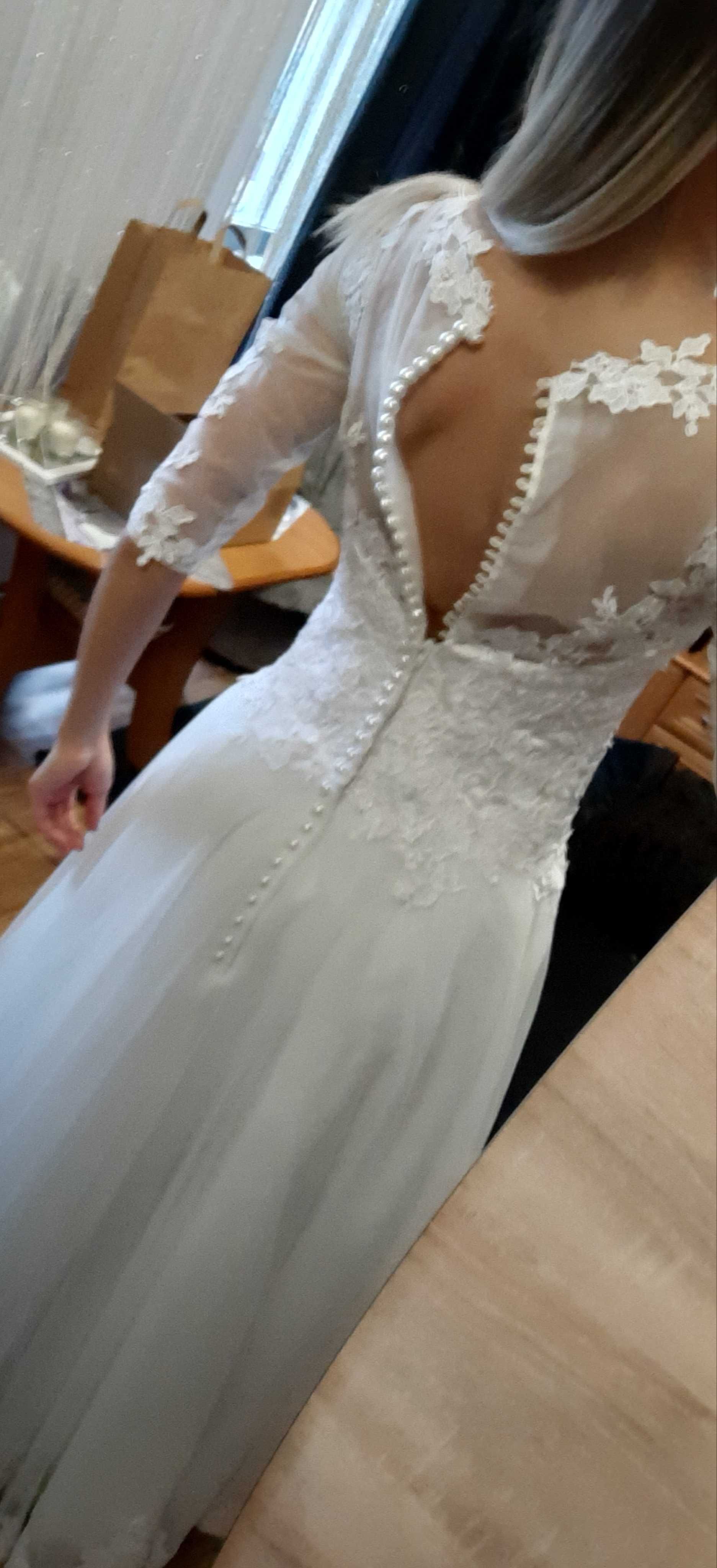 Suknia ślubna S/XS biała piękna