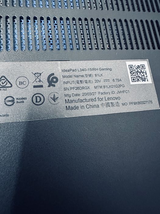 Portatil Gaming Lenovo L340-15IRHGaming