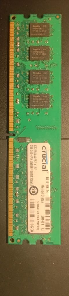 Memória RAM DDR2 CRUCIAL CT25664AA667 (1 x 2 GB - 667 MHz - CL 5