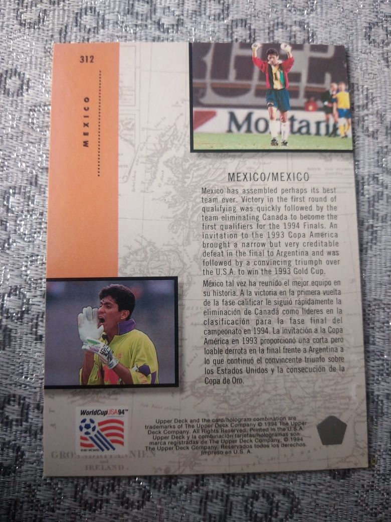 Karta World cup USA 94 Road to finals Mexico