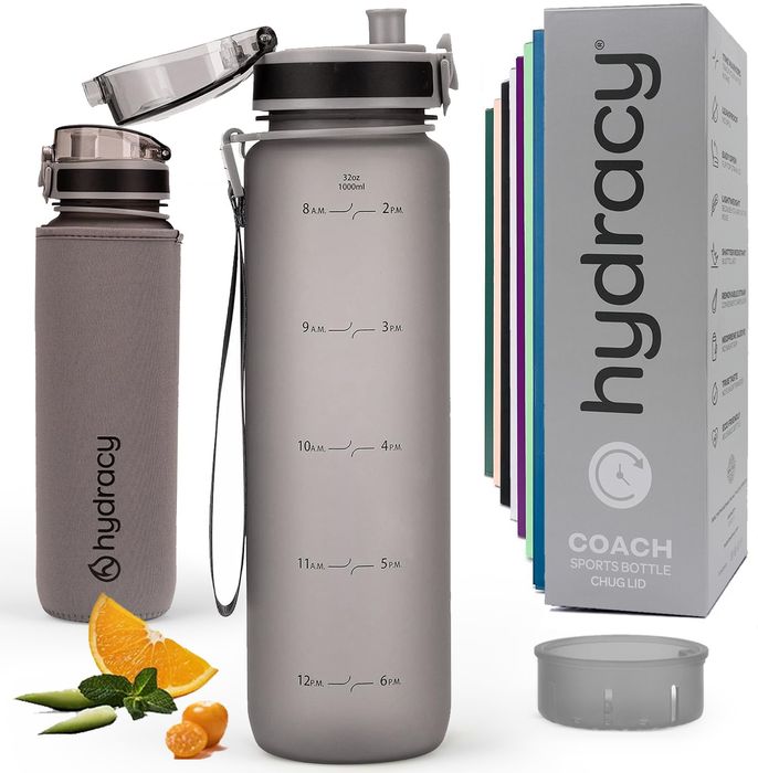 Hydracy Butelka na wodę z podziałką czasową 1l bez BPA