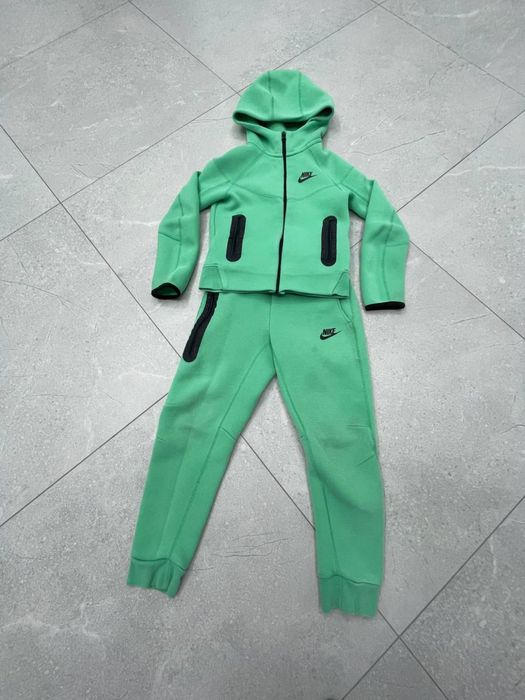 Дитячий костюм nike tech fleece салатового кольру