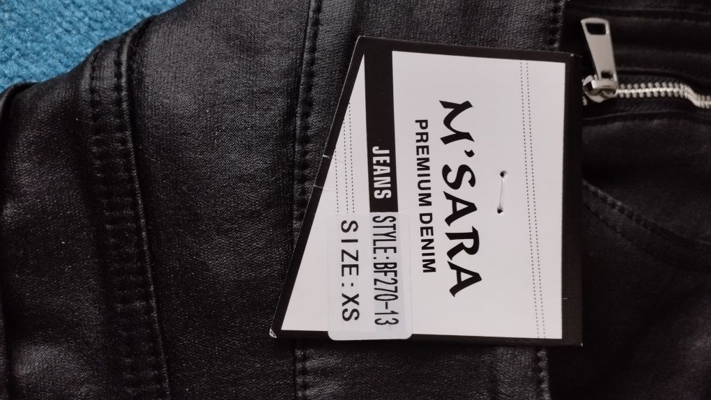 NOWE Spodnie, woskowane, skórkowe XS, 34, M. Sara