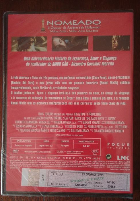 Filme DVD "21 Gramas" (Selado)