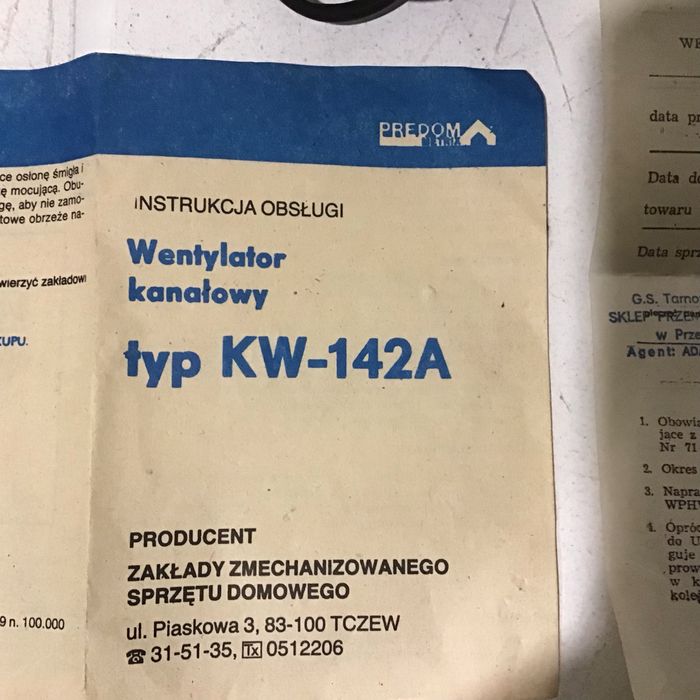 Wentylator Nowy kanałowy Predom Metrix PRL