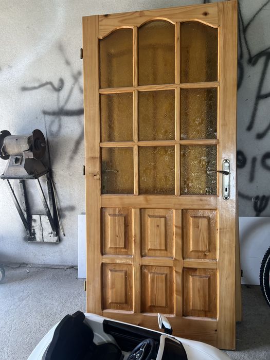 Drzwi drewniane, ze szybkami , sliczny p