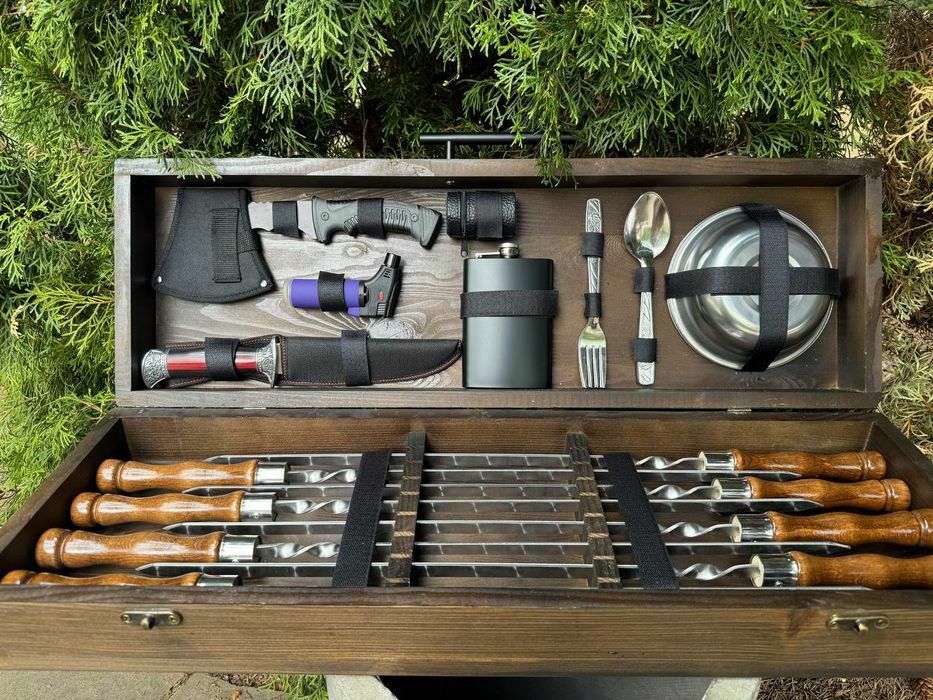 Подарочный набор шампуров для мужа мужчины кума на день рождения