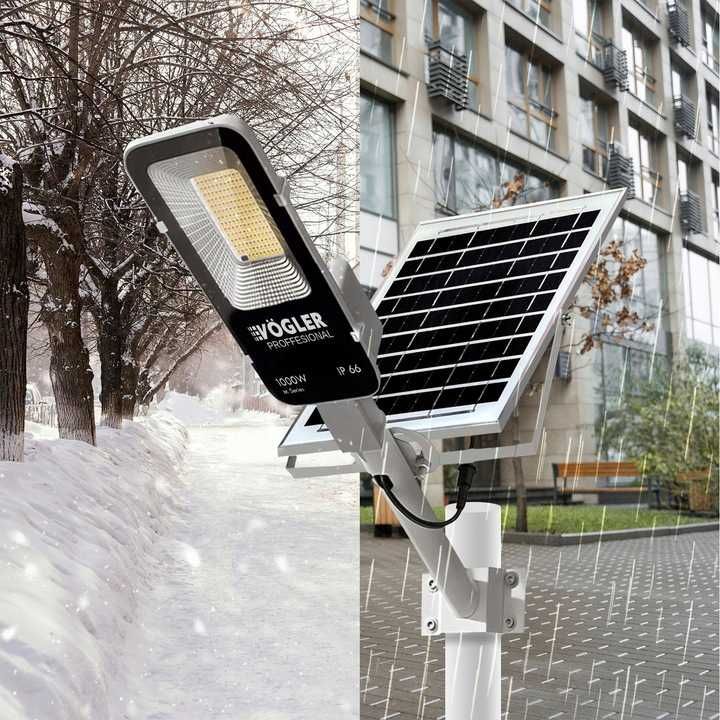 LAMPA SOLARNA LED MOCNA VOGLER 1200W czujnikiem ruchu i zmierzchu
