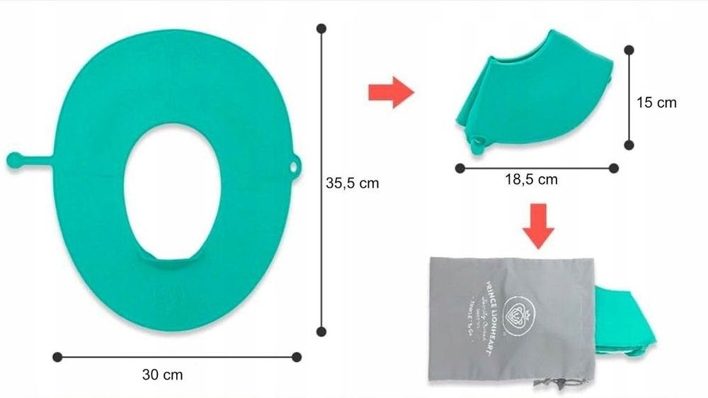 Podróżna nakładana na toaletę WC nakładka sedes SKŁADANA Prince Lionhe