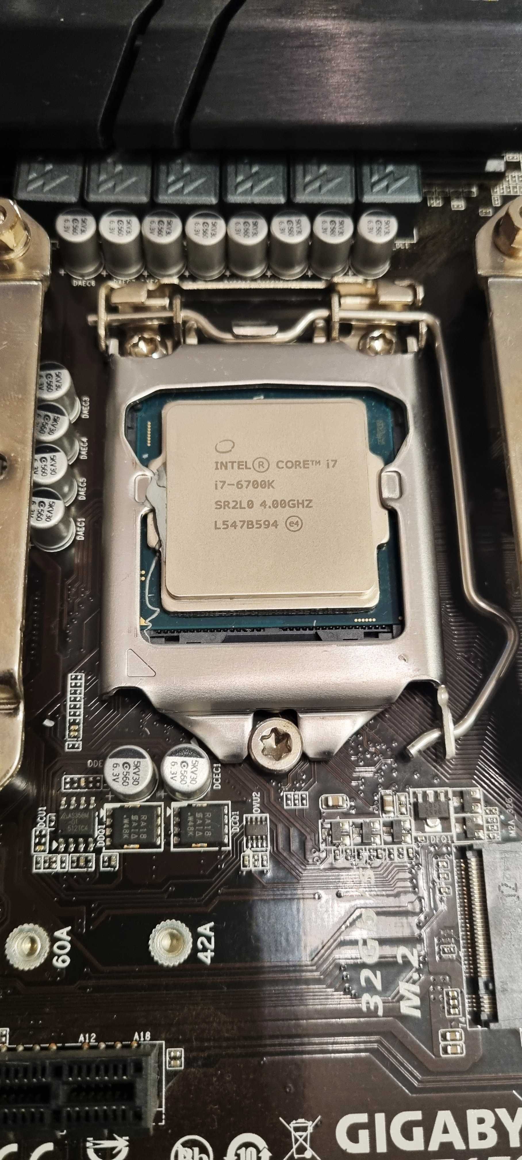 Płyta główna z procesorem Core i7 6700k + chłodzenie + pamięć ram 16GB
