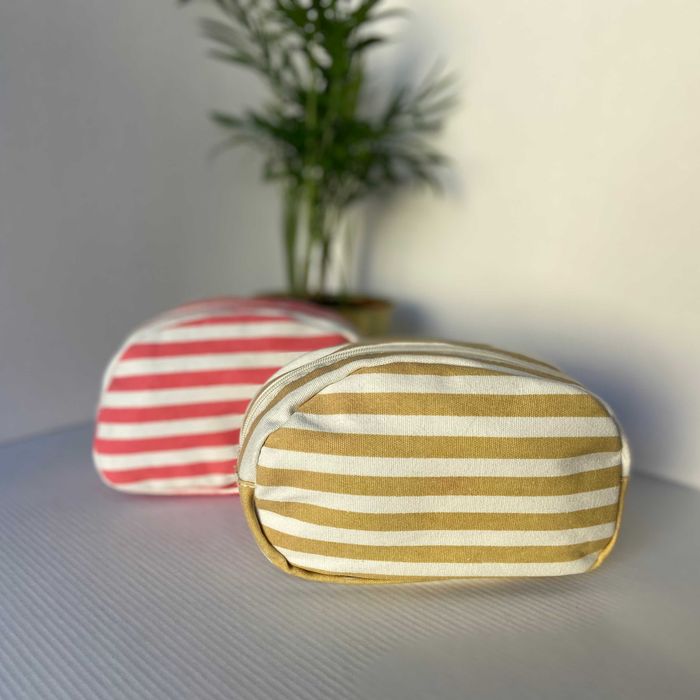 Bolsa nécessaire de algodão bege