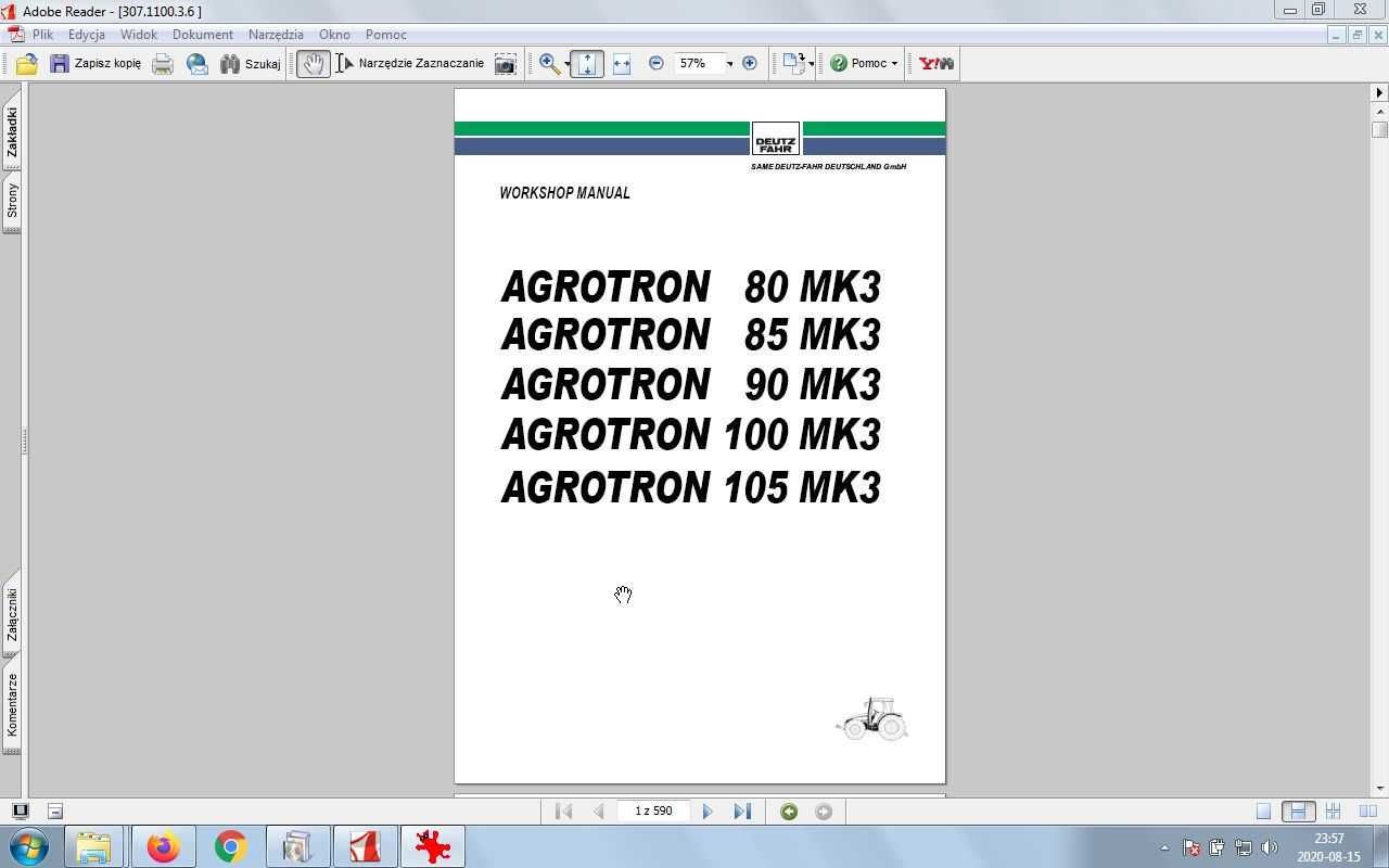 Instrukcja napraw Deutz Fahr Agrotron 80, 85, 90, 100, 105