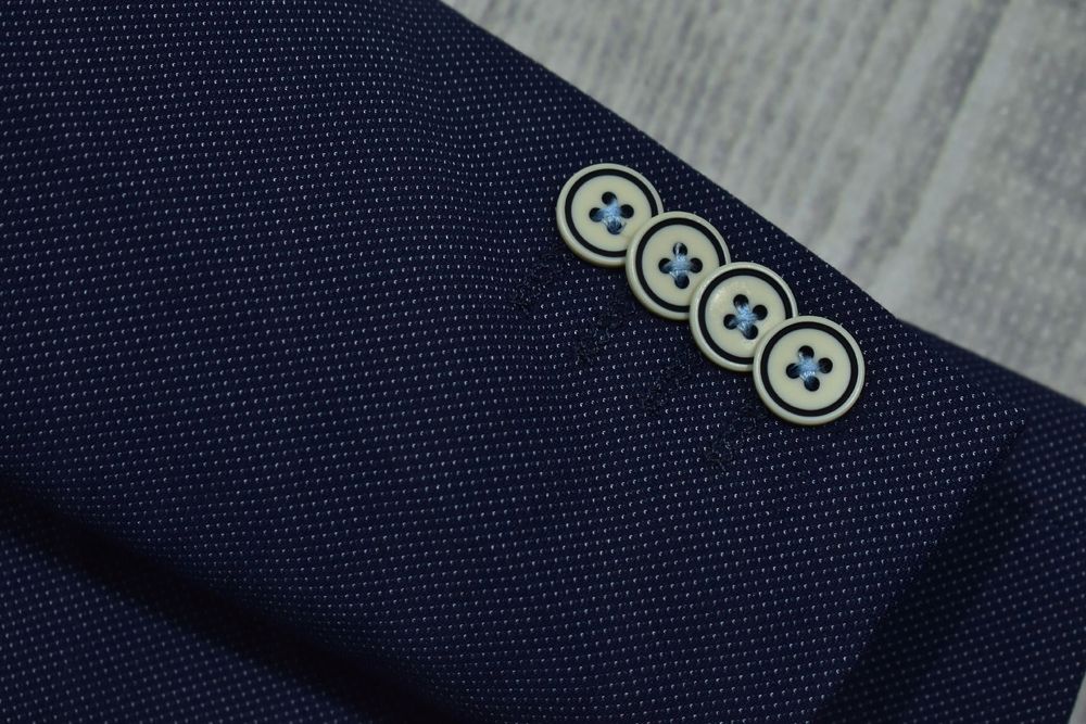 Calamar Tailored Granatowa Marynarka Męska Z Mieszanki Materiałów 50