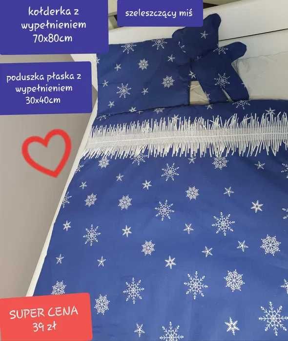 Pościel do łóżeczka lub kołyski z wypełnieniem 100 % bawełny WYPRZEDAŻ