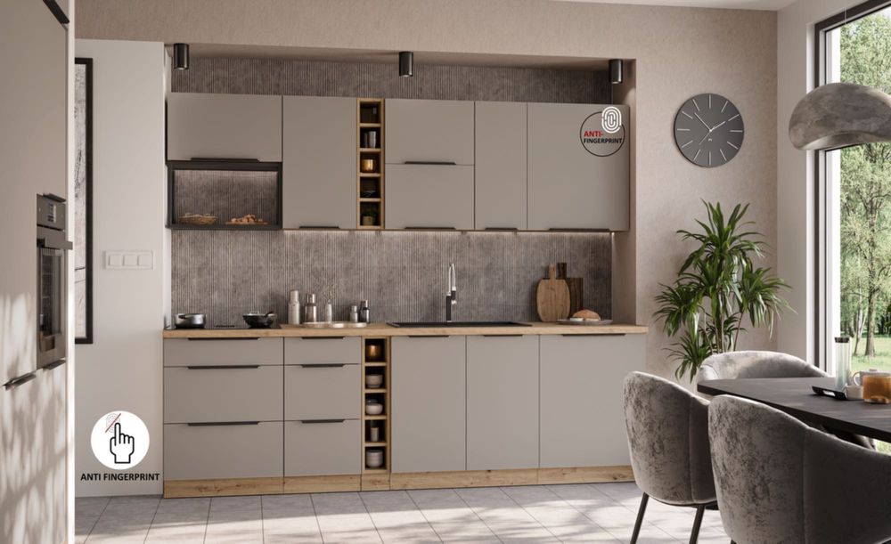 Meble kuchenne kuchnia MOKKA ANTYFINGER zestaw mebli MAT