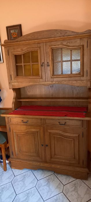Kredens witryna dębowy stan bardzo dobry
