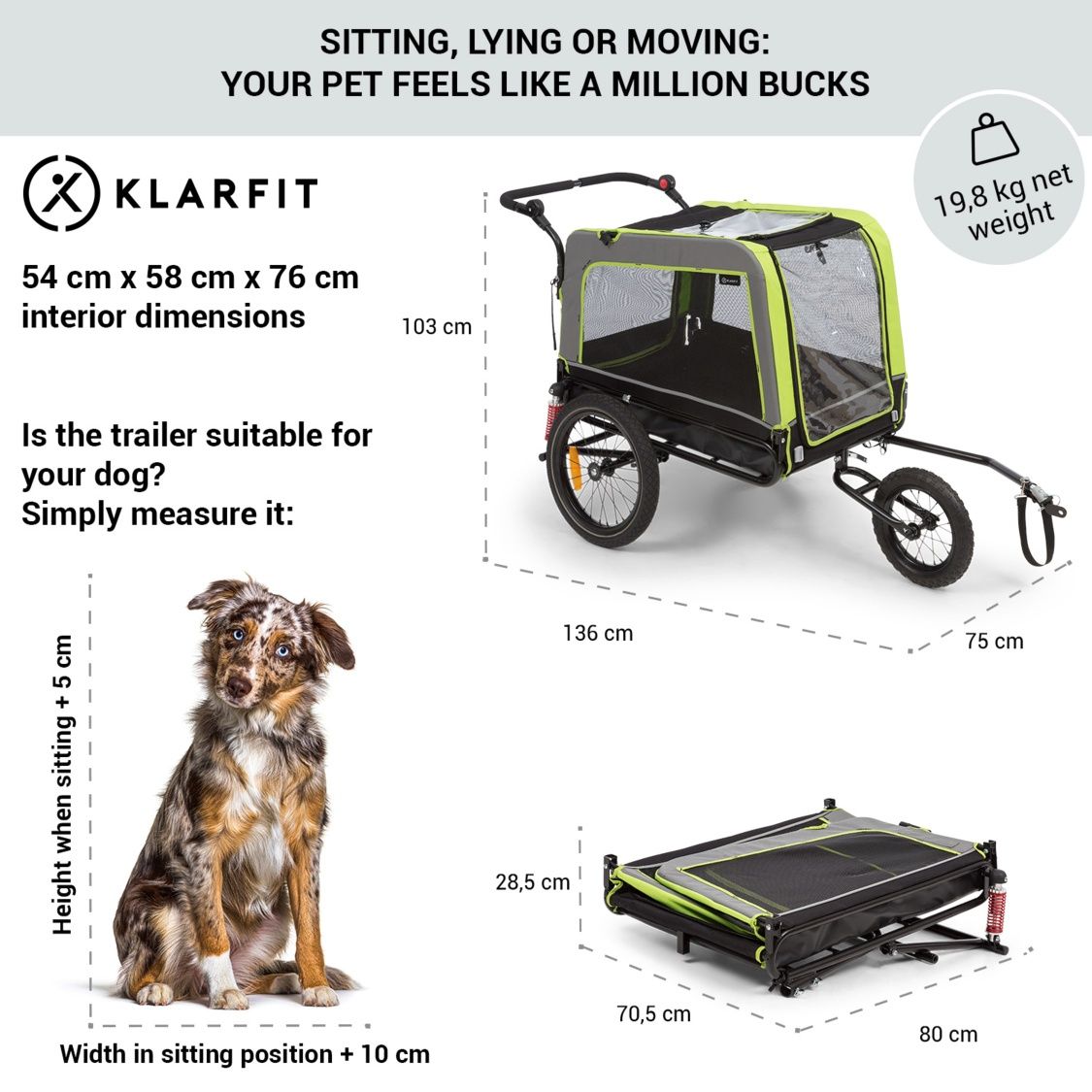 Husky Vario Reboque Carrinho para Cães