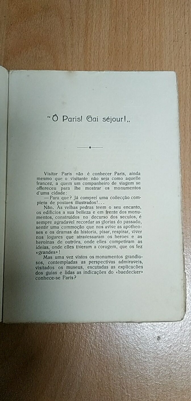 Livro  Paris tal qual é Eugénio Pimentel edição de 1914