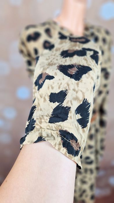 Sukienka w panterkę koszulowa new collection włoska XL 42