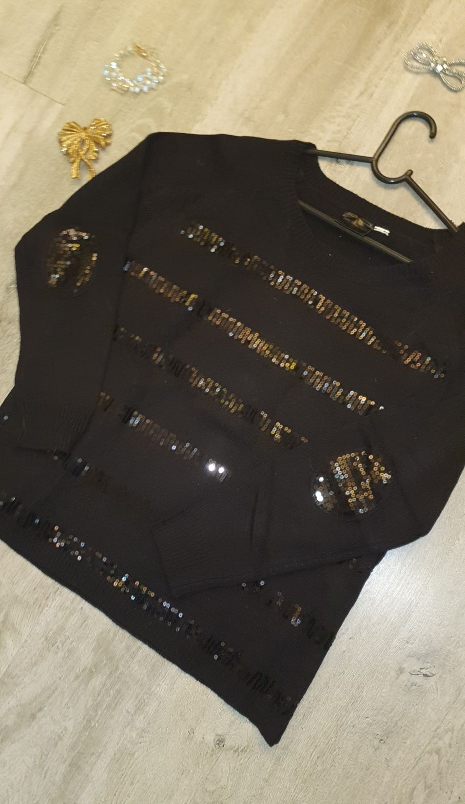 Nowy ciepły sweter z cekinami r. XXL/XXXL  r.46/48