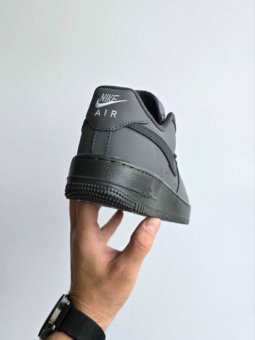 Чоловічі зимові кросівки Nike Air Force Fur Grey (сірі) на осінь 501-2