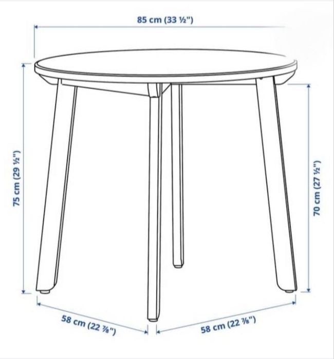 Mesa redonda 85cm Ikea
