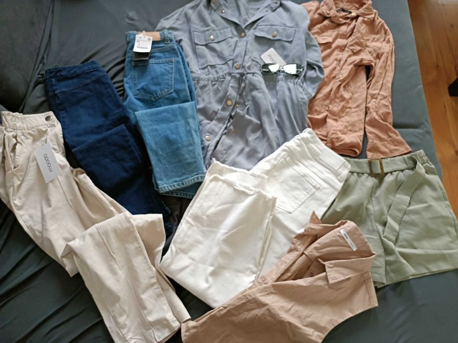 Zestaw ubrań XS s nowe spodnie Zara bluzki nowe i używane