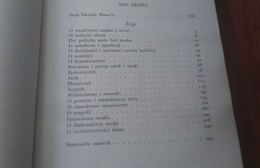 Eseje z dziedziny moralności i literatury / Dawid Hume